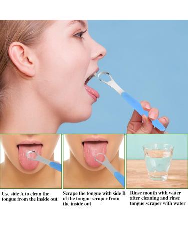 Stainless Steel Tongue Scraper Set - 4 Pack Reusable Metal Tongue Cleaners for Fresh Breath | Portable Oral Care with Travel Case (4 Colors - Buy Online on GoSupps.com