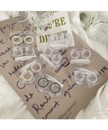 6 Pack Portable Contact Lens Cases Clear Travel Eye Contacts Case Box Holder Contact Lenses Tweezers Remover Tool Kit for Daily Outdoor Travel (6 Colors)