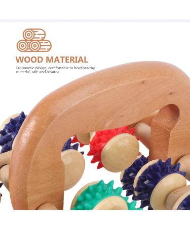 EXCEART Wooden Massage Roller with Handle Handheld Trigger Point Massager for Muscle Relaxation (Random Color) - International Shipping Available - Buy Online on GoSupps.com