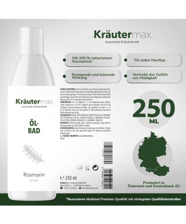 Rosemary Bath Oil - 100% Essential Oil Bath Additive | 3 x 250ml | International Shipping Available - Buy Online on GoSupps.com