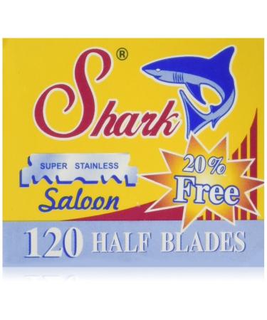 120 Shark Super Stainless Straight Edge Barber Razor Blades for Professional Barber Razors