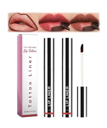Peel Off Long Lasting Lip Liner, 3 Colors Peel Off Lip Liner Tattoo, Peel Off Lip Pencil, Peel Off Long Lasting Lip Stain (Claret-2pcs)
