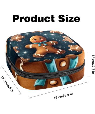 MUOOUM Christmas Gingerbread Pattern Women's Menstrual Storage Bag | Portable Zipper Bag for Teens & Women - Buy Online on GoSupps.com