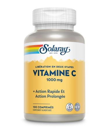 Solaray Vitamine C 1000mg | Lib ration Deux tapes Action Rapide et prolong e | 100 comprim s