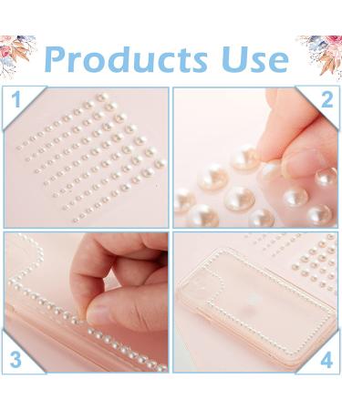Outus Self-Adhesive Hair Pearl Stickers - 700 Assorted Size Pieces for Wedding, Bride, Crafts - Flat Back Pearls Accessories - Buy Online on GoSupps.com