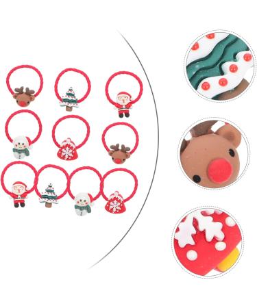 FRCOLOR 10 Pairs Christmas Headband Hair Scrunchy Tie Snowman Hair Ties Santa Hair Band Christmas Hair Accessories Women Christmas Kids Hairpiece Kid Hair Tie Elastic Resin Girl Hair Rope - Buy Online on GoSupps.com