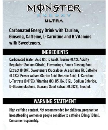  Monster Energy Drink Monster Energy Drink 500ml Bottle - Ultra White (Pack of 12) - Buy Online on GoSupps.com