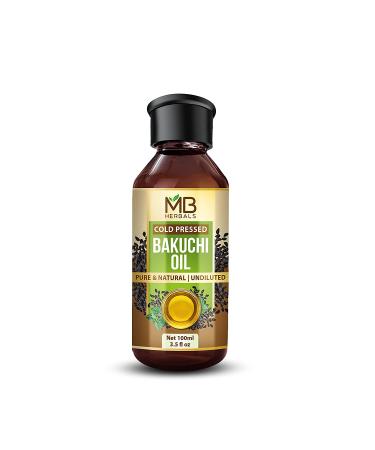MB Herbals Bakuchi Oil 100ml (3.5 fl.oz) - 100% Pure Psoralea corylifolia Oil | Cold Pressed for External Use | Babchi Oil for Skin & Hair | Dilute Before Use - Buy Online on GoSupps.com