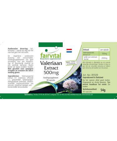 Fairvital | Valerian 500mg - set for 3 months - VEGAN - high dose - 4 times concentrated 90 Capsules- valerian root extract - Buy Online on GoSupps.com