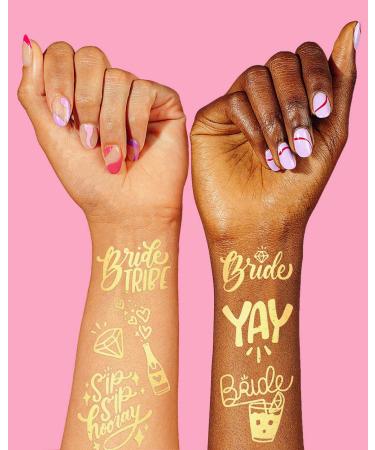 XO Fetti 30 Bride Tribe Metallic Tattoos - Bachelorette Party Decorations & Bridesmaid Favor - Buy Online on GoSupps.com