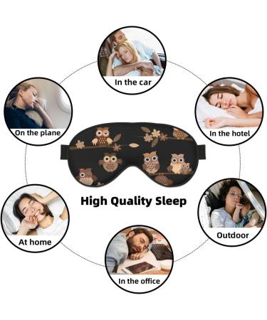 FoRes Cute Brown Cartoon Owls Sleep Mask - Adjustable Light Blocking Eye Mask for Deep Rest | Unisex Adult - Buy Online on GoSupps.com