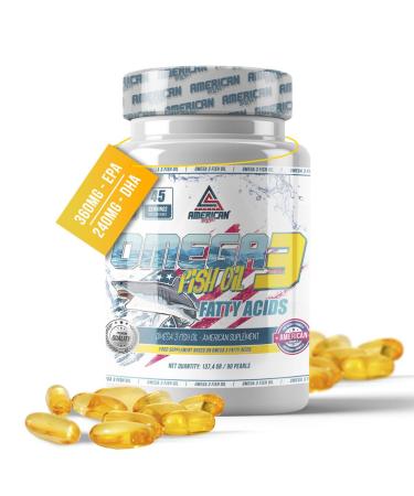 AS American Supplement - Omega 3 Pearls - 100g - 90 Capsules - Based on FISH Oil and Vitamin E - Helps improve brain function and vision