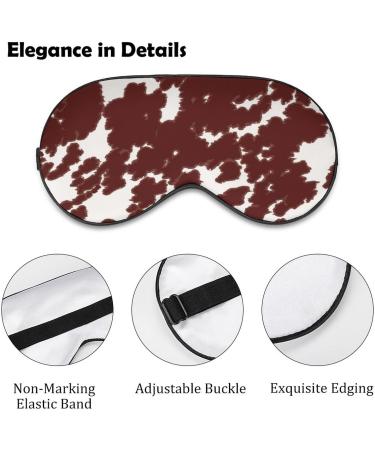 Cowhorse Print Sleep Mask for Women | Adjustable Brown Spots Eye Shades with Elastic Strap - Perfect for Travel & Rest - Buy Online on GoSupps.com