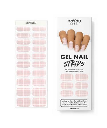 MOYOU LONDON Semi-Cured UV Gel Strips - 20 Pieces - Gel Nail Foils UV Curing for Salon Quality Manicure - Best in Class