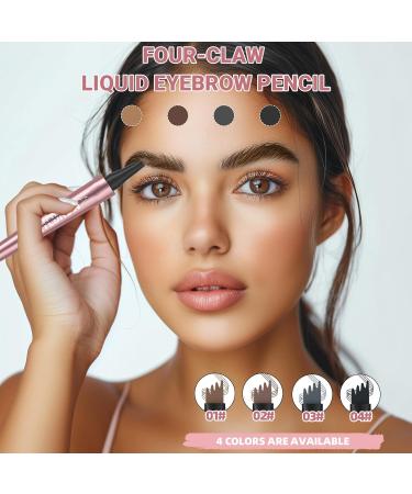 2024 New Magic Dark Brown Eyebrow Pencil - 3D 4 Fork Tip Eyebrow Pen Microblading Brow Pencil Precise Brow Pen Makeup 24 Hours Water-proof & Smudge-proof Natural Fine Stroke (04# Black) - Buy Online on GoSupps.com