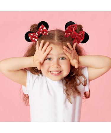 6sisc 8Pcs Leopard Mouse Ear Scrunchies: Cute Elastic Hair Bands for Women, Kids, Girls - Velvet Sequin Bow Scrunchy for Thin/Thick Hair - No Damage Ponytail Holder Ties - Buy Online on GoSupps.com