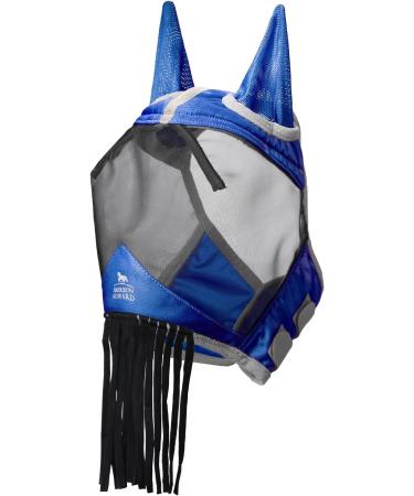 Harrison Howard Caremaster Fly Mask with Ears & Nose Fringes | Signature Blue | Ultimate Fly Protection for Horses - Buy Online on GoSupps.com