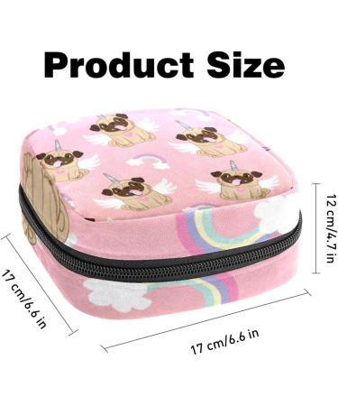 Portable Women's Binding Bags - Menstrual Cup & Tampon Pouches for Teens | Cute Pug & Rainbow Designs - Buy Online on GoSupps.com