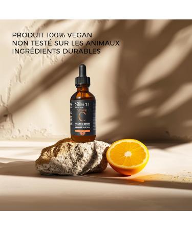 Vitamin C Serum (60 ml) with Hyaluronic Acid and Vitamin E. Anti-wrinkle | Anti-dark circles | Skin blemish corrector | Facial hydration. Firm smooth and luminous skin. 100% vegan - SILKEN - Buy Online on GoSupps.com