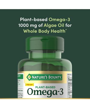 Nature's Bounty Omega 3 Plant-Based Omega 3 Fatty Acid Supplement 520mg Supports Whole Body Health Including Heart Skin Joint 30 Vegetarian Softgels Fish Oil Alternative 30 Count (Pack of 1) - Buy Online on GoSupps.com