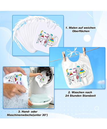 Anyuke 38-Piece Baby Care Set: 10 Washable Bibs 24 Textile Pens & 4 Stencils - Perfect for Baby Showers & Parties - Buy Online on GoSupps.com