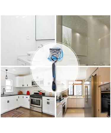 Rianpesn Suction Cup Razor Holder - Clear Removable Hanger for Towel Bathrobe & Bathroom Storage - Blue - Buy Online on GoSupps.com