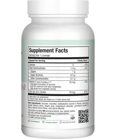 Maxi-Health Zinc Lozenges - Zinc Citrate 10mg - with Vitamin C - Cherry Flavor - 60 Chewables - Kosher - Buy Online on GoSupps.com