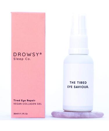 THE TIRED EYE SAVIOUR: Drowsy Sleep Co. Tired Eye Repair Gel. Vegan & Fragrance Free Collagen.