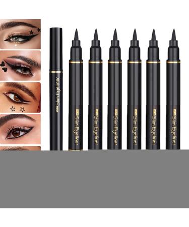 Eyeliner Pen Double Side Liquid Eyeliner Stamp Pen Set 6 Pieces Double Sided Smudge Makeup for Party Wedding Cosplay Holiday - Buy Online on GoSupps.com