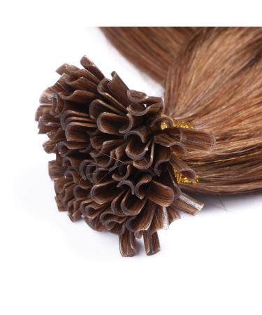 Keratin Bonding Hair Extensions #8 Golden Brown 60cm - 50 Strands 1g - 100% Remy U-Tip Extensions by Novon Hair - Buy Online on GoSupps.com