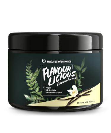 Flavourlicious vanilla - 200 g of taste powder - 6 kcal per portion (3G) - Flavor powder without sucralose - natural aromas sweetness from stevia vegan - produced in Germany & laboratory testing vanilla