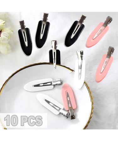 Sularpek 10 Pcs No Bend Hair Clips Makeup Hair Clip No Crease Hair Pin Clips Styling Curl Clips Accessories for Hair Styling Face Washing Makeup Application(Pink White Black) 1 count (Pack of 10) - Buy Online on GoSupps.com