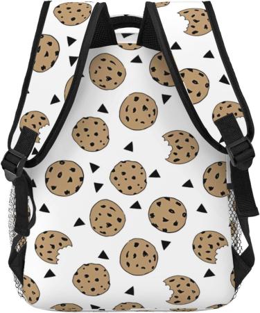BHCASE Lightweight Casual Student Backpack - Fashionable And Versatile Backpack For School And Outdoor Activities 7.8x11.4x15.7 In Cookies Food Chocolate Chip Biscuits Pattern - Buy Online on GoSupps.com