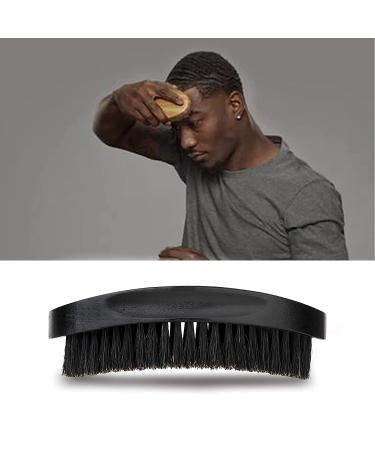 Palm Wave Brush - Medium Hard Curved Beech & Black Bristle Men's Hair Brush - Buy Online on GoSupps.com