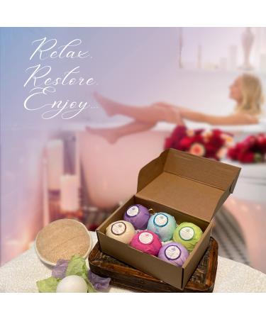 Organic Bath Bombs Gift Set - 6XL Natural with Shea Butter, Coconut Oil, Essential Oils | 6 Botanic Scents for Easter & Mother's Day Gifts - Buy Online on GoSupps.com