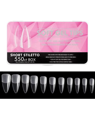 Nail Art Nail Piece Medium and Long Full Set of Transparent Pressure Nail Soaked Soft Gel Nail Tip Extension Professional Acrylic Fake Nails (shuidi)