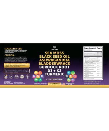 LetaGreen Sea Moss and Lion s Mane Bundle Wild Sea Moss Capsules and Lions Mane Supplement Capsules Mind Balance & Daily Wellness 240 Count Plant-Based Supplement - Buy Online on GoSupps.com