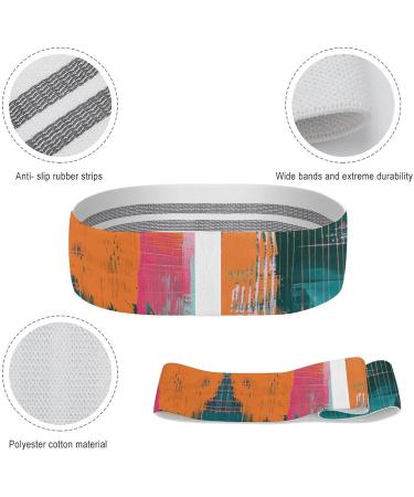 Buy Orange & Teal Pattern Resistance Bands | Fabric & Elastic Exercise Bands for Leg Workouts - International Shipping Available - Buy Online on GoSupps.com