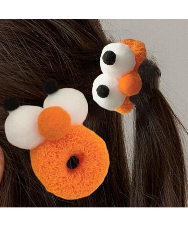 Funny Hair Clips | Ponytail Holders - High Elasticity Big Eyes Funny Hair Ties Girls Daily Hair Accessories For Playful Styles & Firm Grip Orange - Buy Online on GoSupps.com