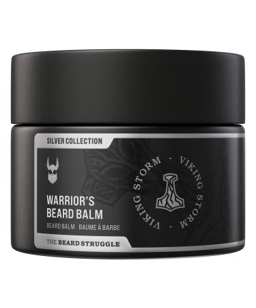 The Beard Struggle Warrior s Beard Balm - Silver Collection Viking Storm - Non-Greasy Low-Hold Formula Luxurious Cologne-Grade Fragrances 100% Natural and Plant-Based Ingredients - 50g Silver - Viking Storm