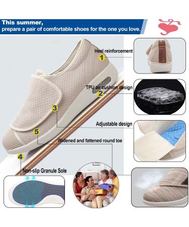 Diabetic Shoes for Elderly Men & Women | Wide Width with Adjustable Closure | Lightweight Light Blue - Size Men 6.5/Women 7.5 - Buy Online on GoSupps.com