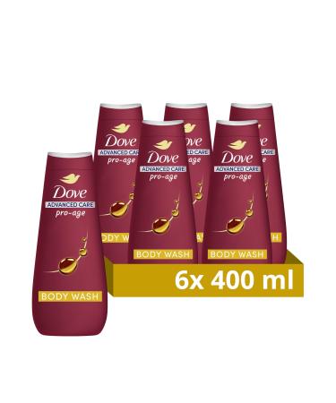 Dove Advanced Care Pro-Age Body Wash Body Cleanser shower gel with skin-natural nutrients for instantly lotion-soft skin 6x 400 ml 1