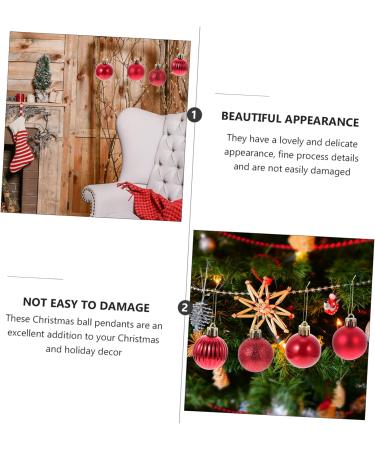 Artibetter Christmas Ball Pendant 36pcs Bright Mirror Ball Blush Decor Bling Decor Prom Decorations Christmas Tree Bauble Holiday Red 4CM - Buy Online on GoSupps.com