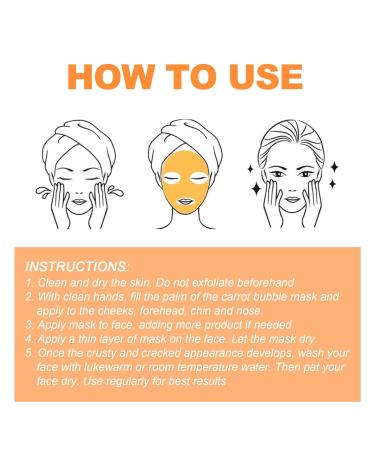 KVVS Carrot Extract Bubble Facial Mask - Blackhead Removal and Deep Cleaning for All Skin Types - Buy Online on GoSupps.com