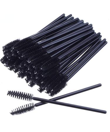 50 PCS Disposable Eyelash Brushes Mascara Wands Eye Lash Eyebrow Applicator Cosmetic Makeup Brush Tool Kits (black)
