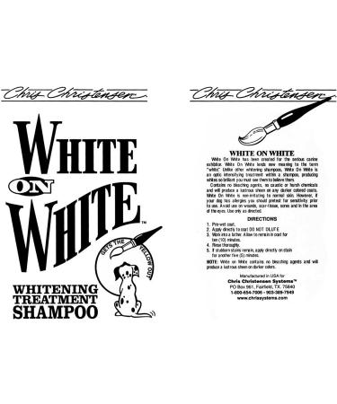 Chris Christensen White on White Dog Shampoo 16oz - Professional Grade, Brightens White & Colors, Removes Stains, Safe & Gentle Formula, Made in USA - Buy Online on GoSupps.com