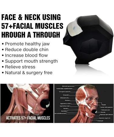 Jaw Exerciser Jawline Exercise Face and Neck Exerciser Double Chin Reducer Define Your Jawline Look Younger and Healthier Helps Reduce Stress and Cravings Black - Buy Online on GoSupps.com