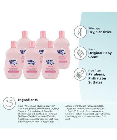 Baby Magic Gentle Baby Lotion 9 Fl Oz - Pack of 6 | Vitamins, Aloe & Original Baby Scent - Buy Online on GoSupps.com