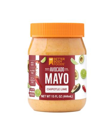 BetterBody Foods Avocado Oil Mayonnaise with Chipotle Lime, Spicy Mayo Spread Made with Cage-Free Eggs, Paleo (15 Ounces) 15 Fl Oz (Pack of 1)