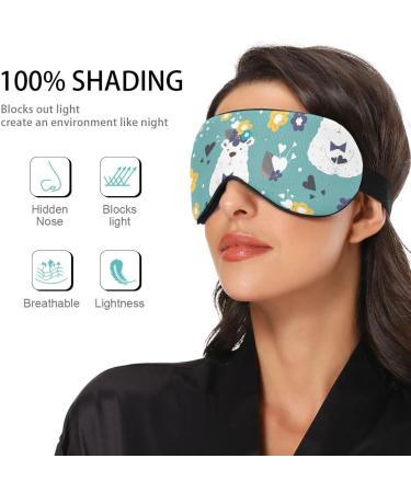 Haskirky Light Blocking Eye Mask - Breathable & Adjustable for Adults - Ideal for Travel, Yoga, Meditation, Office - Funny Bears Print - Buy Online on GoSupps.com